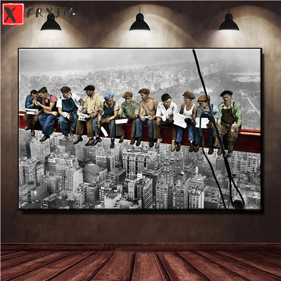 5D DIY Diamond Painting Retro 1932 New York Construction Workers Art sale Cross Stitch Diy picture Diamond Mosaic art