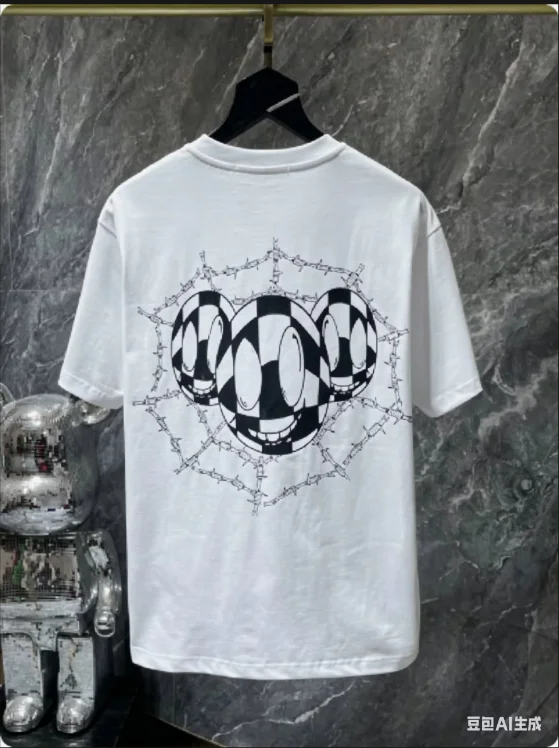 Summer graffiti short-sleeve cotton T-shirt for men and women