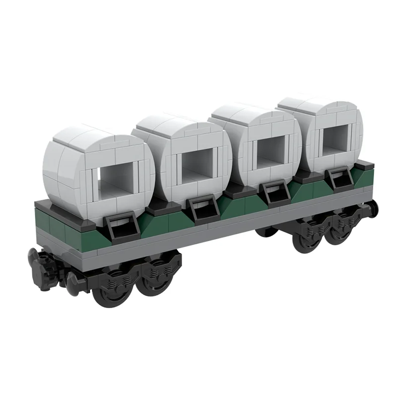 

MOC Steel Coil Wagon, Timber Transportation, Railway Transportation, Children's Holiday Gift Assembled Toy Set Blocks