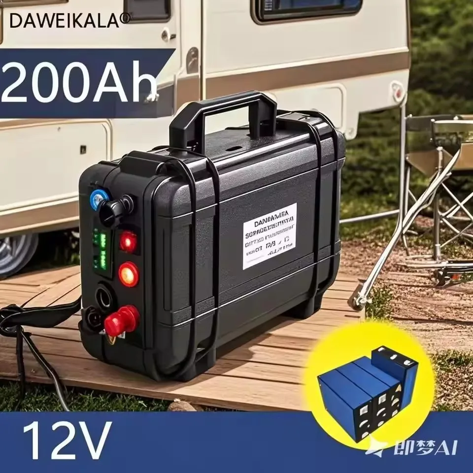 12V 200Ah Lifepo4 배터리 팩 골프 카트 RV 태양 에너지 저장 인버터 보트 모터에 대 한 리튬 철 인산염 방수 셀