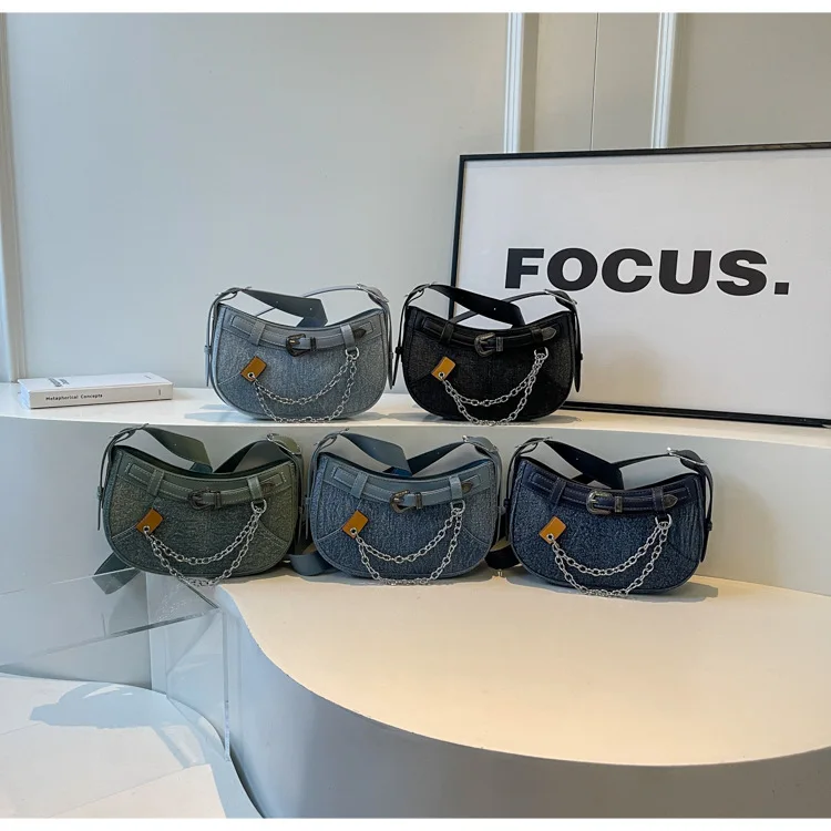 

2025 Denim Crossbody Bag - Cute Patchwork Shoulder Purse for Girls, Trendy Two-Tone Handbag