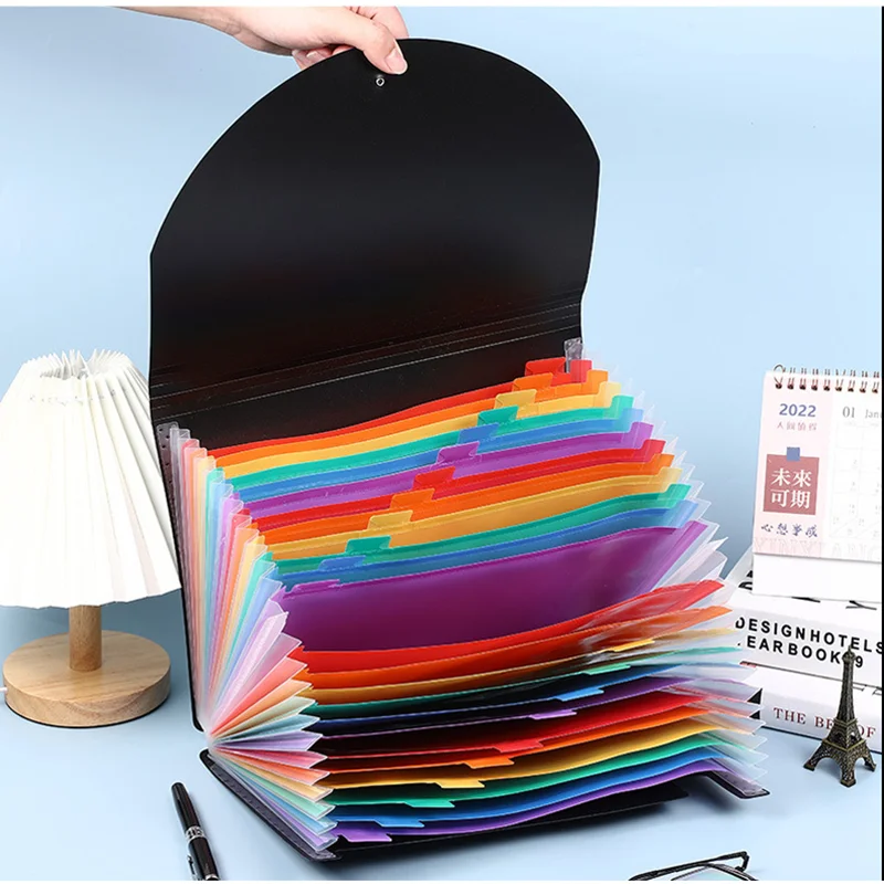 

Expanding Accordion File Organizer Multicolor Inner Pockets Large Capacity Document Sorting Storage For Office Paper Receipt