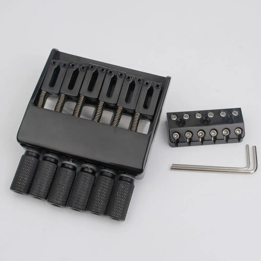 New GUYKER Black 6 String Bridge Tailpiece for Headless Guitar Accessories