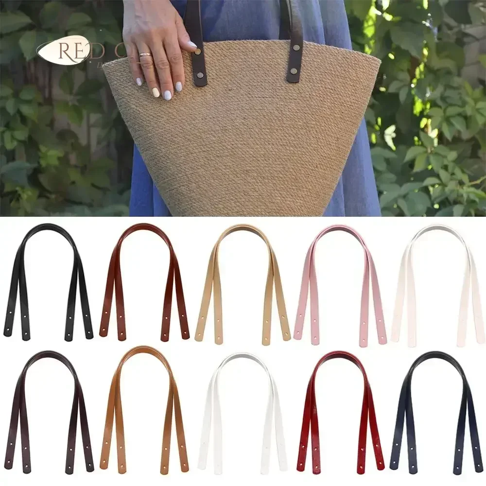 Genuine Leather Shoulder Bag Strap DIY Replacement Bag Handles Solid Color Handles Handbag Strap Bag Accessories 35/45/60cm