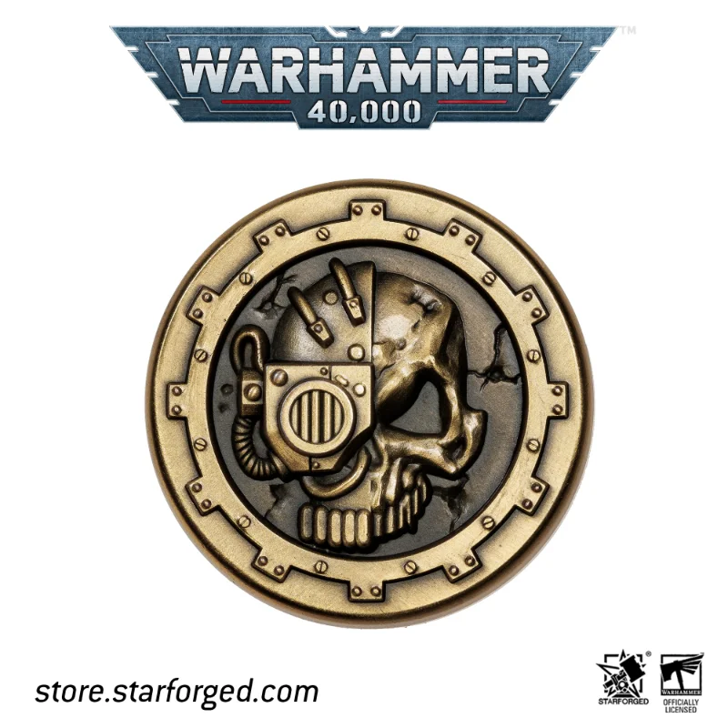 Starforged Genuine Warhammer 40K Adeptus Mechanicus Clicking Coin 40mm Diameter Game Peripheral Metal Coin Collection Gifts