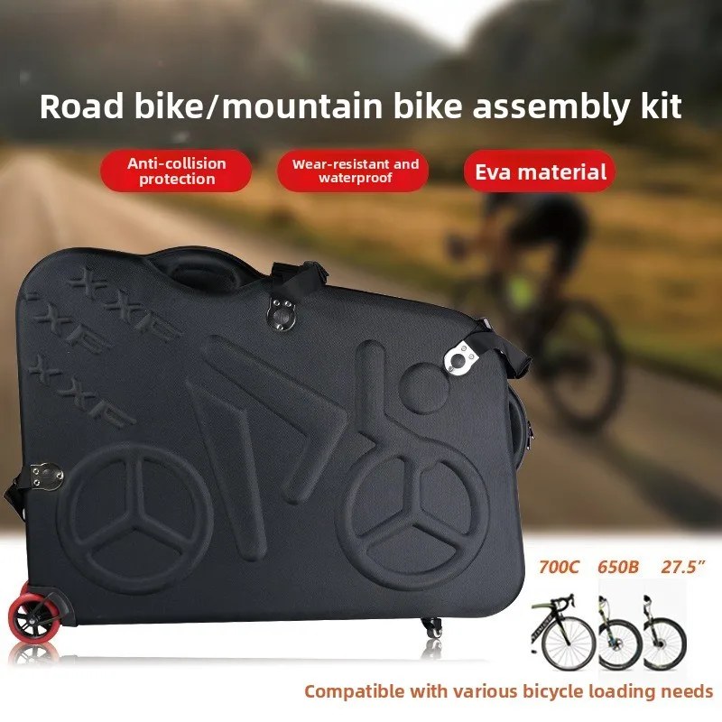 Bicycle loading box, shipping box, hard shell packing box with wheels