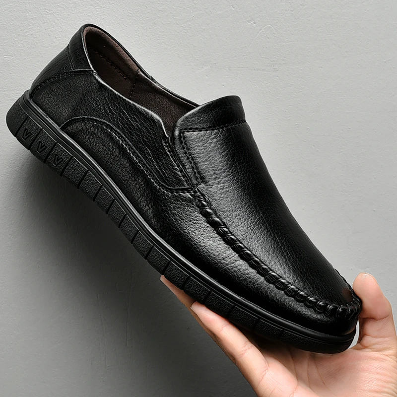

Genuine Leather Loafers Men Classic Business Loafers Shoes Handmade Footwear Slip On Driving Shoes Office Flats Men