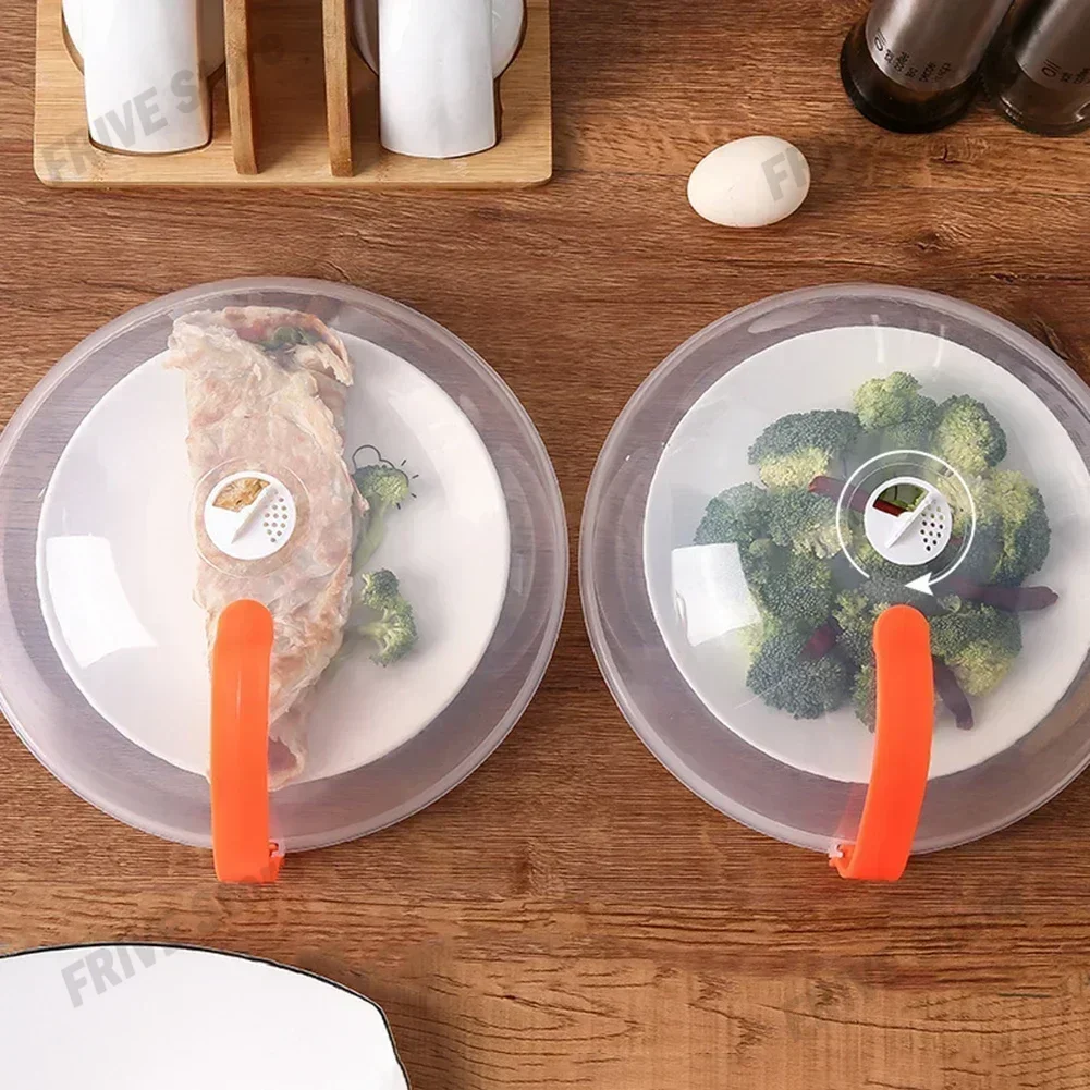 The Third Generation Microwave Splash Cover Thickened Transparent Splash-proof Cover with Handle BPA-free Plate Food Cover
