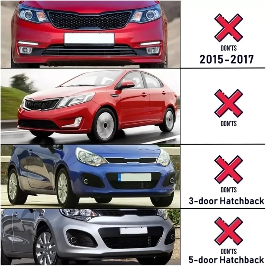 2 قطعة LED المصد الأمامي مصابيح الضباب الخفيفة متوافقة مع كيا ريو سيدان 20122015 أضواء قيادة السيارات مع وظيفة إشارة الانعطاف