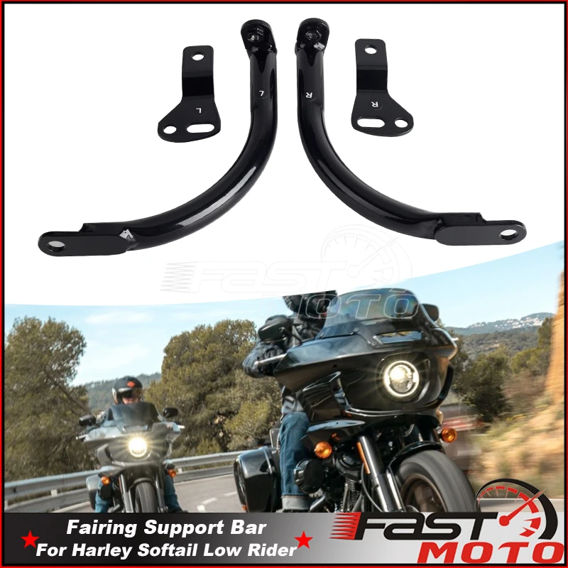 Stealth Fairing Brackets Kit For Harley Softail Low Rider FXLRS 117 EI Diablo FXRST 22-24 Steel Headlight Fairing Support Bars