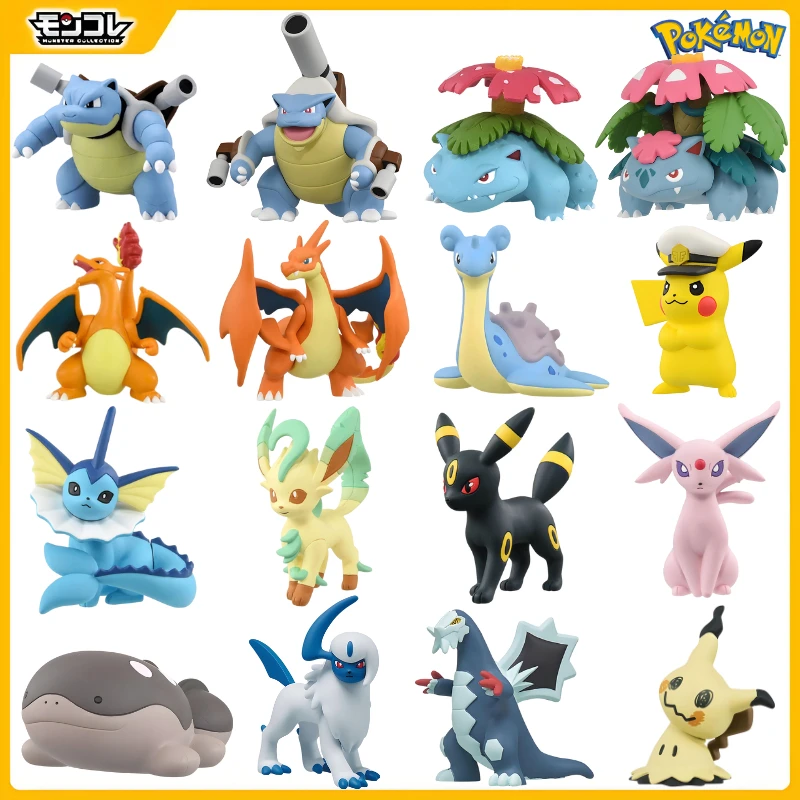 Original Takara Tomy Pokemon Venusaur Blastoise Charizard Figure Toys Anime Pikachu Umbreon Vaporeon Charcadet Model Dolls Gifts