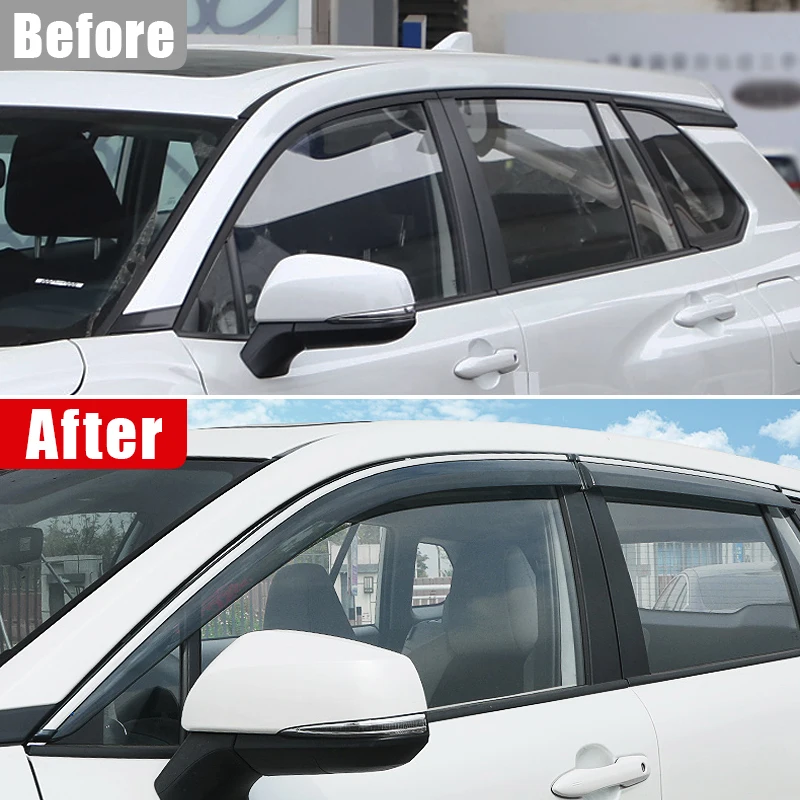لتويوتا كورولا كروس XG10 2021 2022 2023 2024 2025 الجانب نافذة منحرف Weathershield قناع الرياح المطر الحرس اكسسوارات السيارات