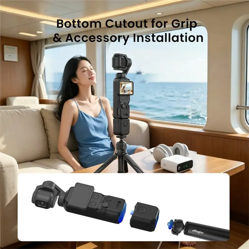 【ELECTRONIC-ACCESSORIES】AMAGISN Shockproof& Scratch-Resistant Gimbal Hard Case For DJI Osmo Pocket 4- Protective Half Shell Cove