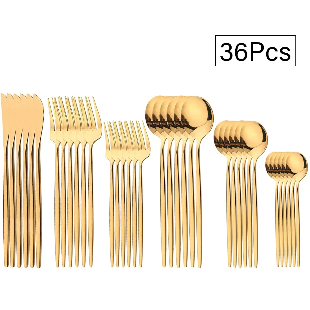 

36 шт. набор посуды из нержавеющей стали, нож, вилка, ложка, столовая посуда, набор столовых приборов в стиле вестерн, кухонные столовые приборы, набор столовых приборов, столового серебра