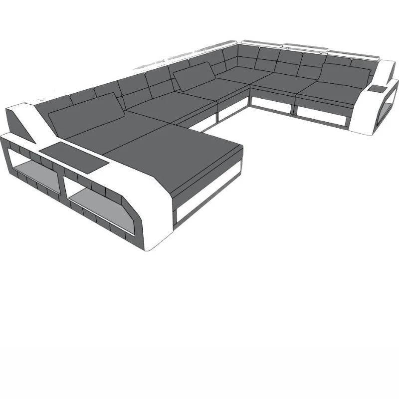 Living room leather sofa modern simple size apartment leather art furniture combination