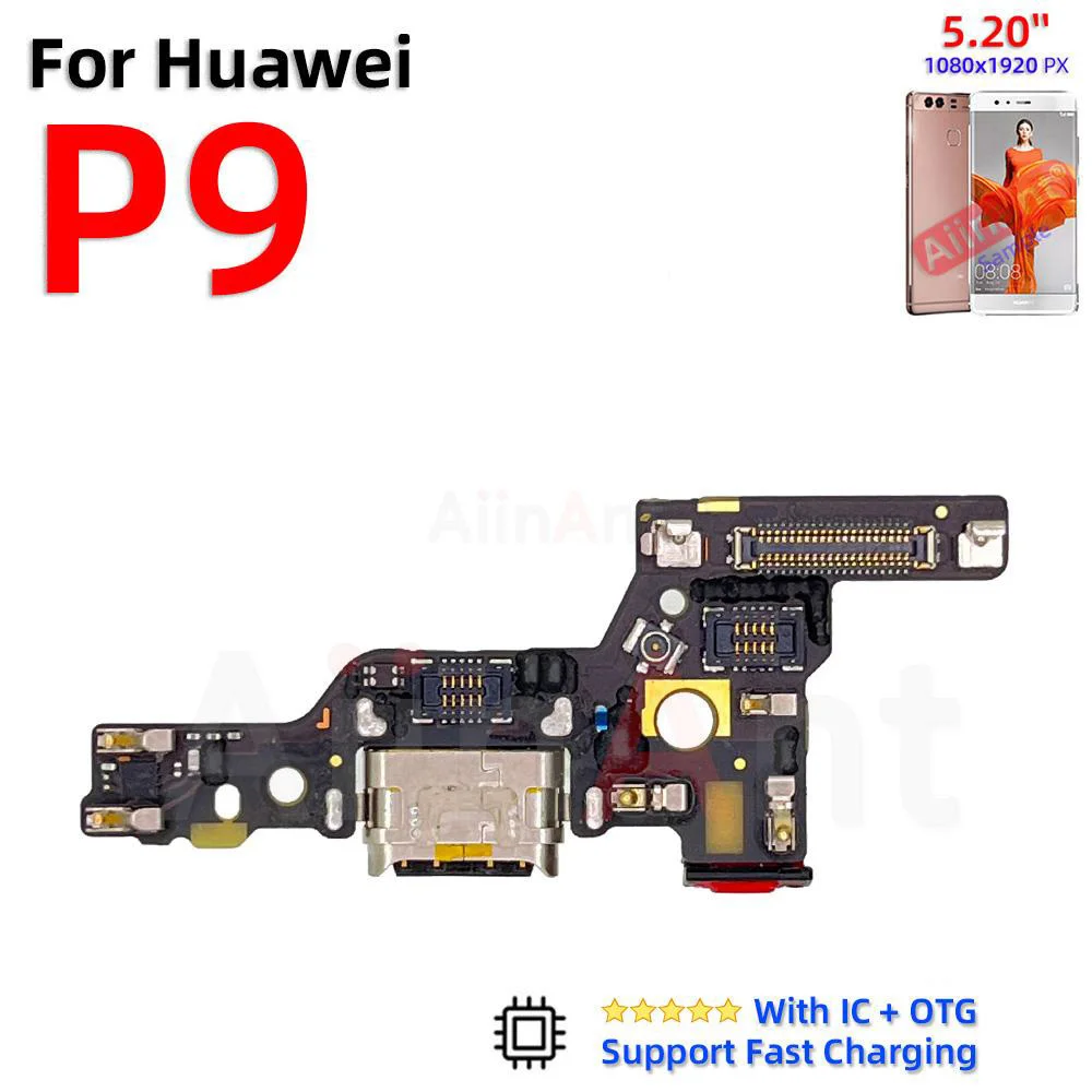 Aiinant Dock USB Charger Connector Mic Charging Port Board Flex Cable For Huawei P8 P9 P10 Lite Plus 2016 2017 Phone Parts