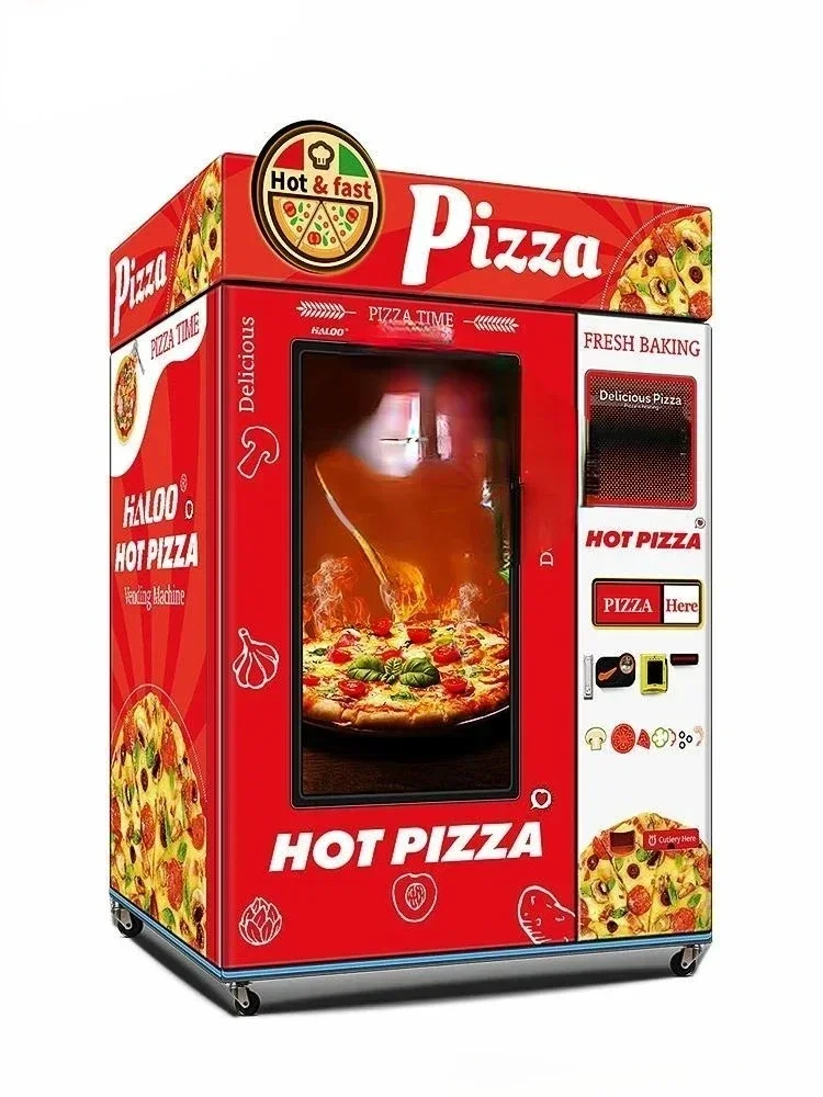 55 Inch Touch Screen Automatic Lets Pizza Vending Machine Hot Food  Distributeur Automatic Lets Pizza Vending Machine