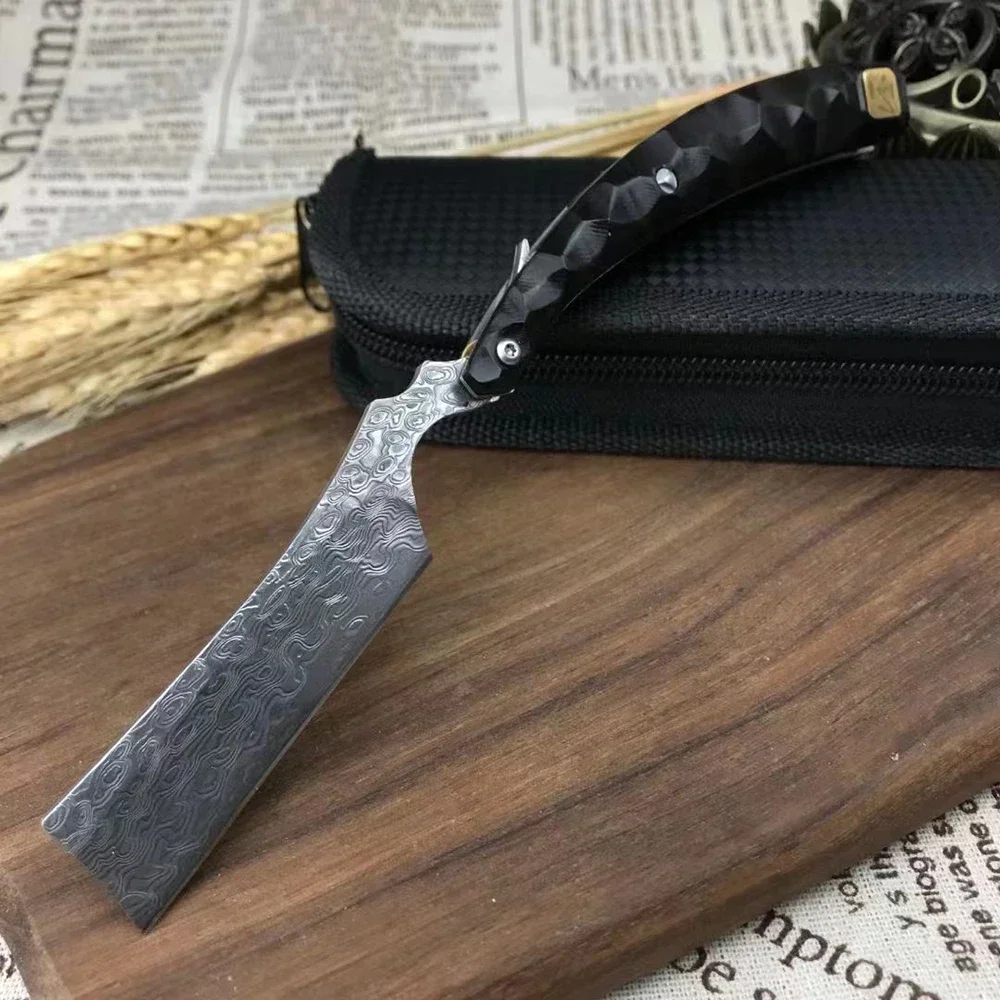 

128 Layer Damascus Steel Razor Knife Multifuctional Folding Knife Sharp Hunting Survival Edc Self Defense Pocket Knives Folder