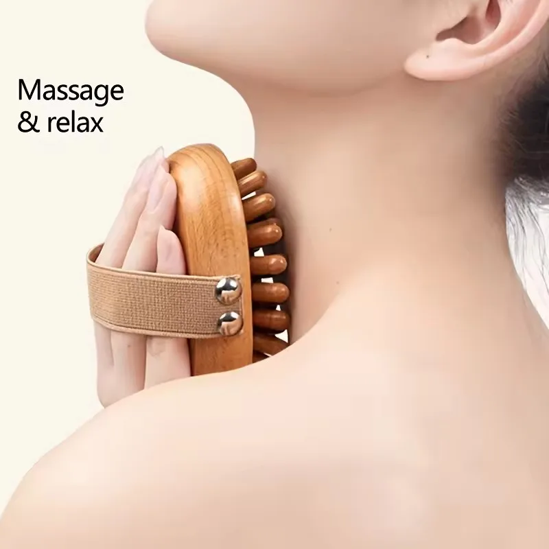 

Wooden Meridian Massage Brush Soft Manual Full Body Gua Sha Massager Head Abdomen Leg Body Relaxation Home Use Anti-Fatigue