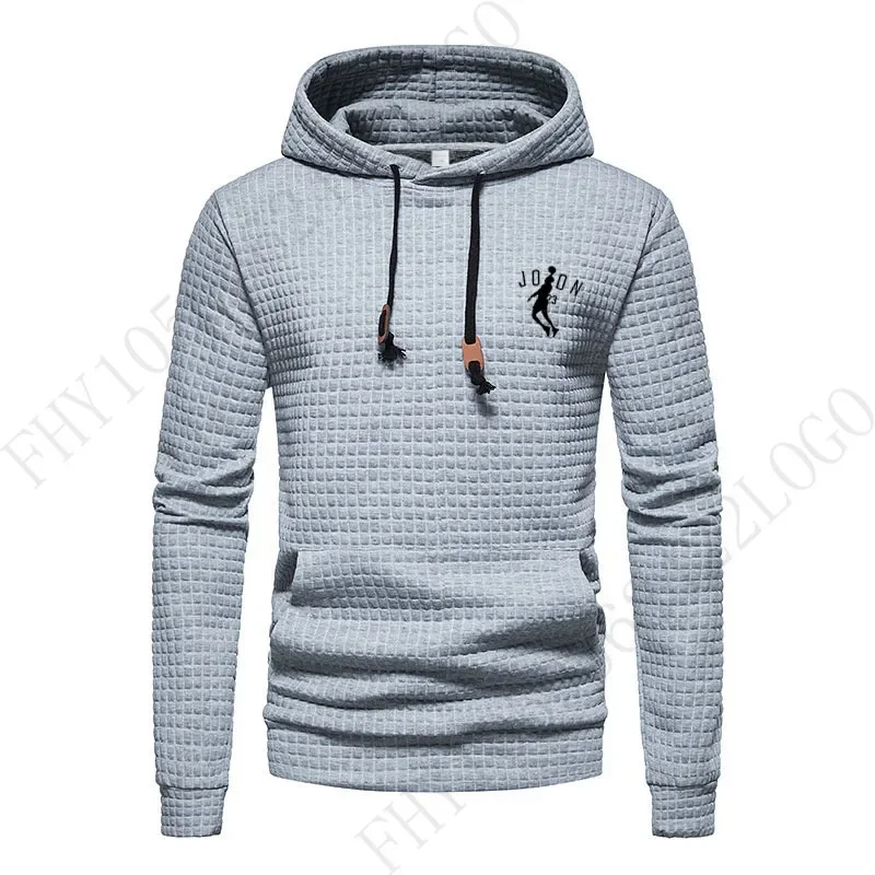 

2025 Spring and autumn hoodie new men's casual hooded sweatshirt jacquard square frame clothing outdoor sports hooded sportswear