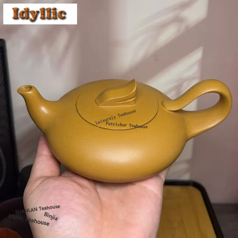 260ml Yixing Purple Clay Teapots Master Handmade Plain Sailing Pot Raw Ore Stone Section Mud Kettle With Filter Zisha Tea Set