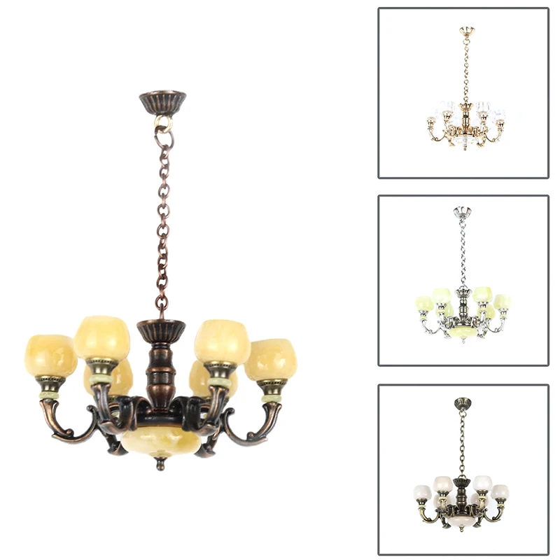 Lustre Rétro Maison De Poupée 1/87 – Bougie Suspendue Bronze, ABS/métal, Pile Bouton 3V