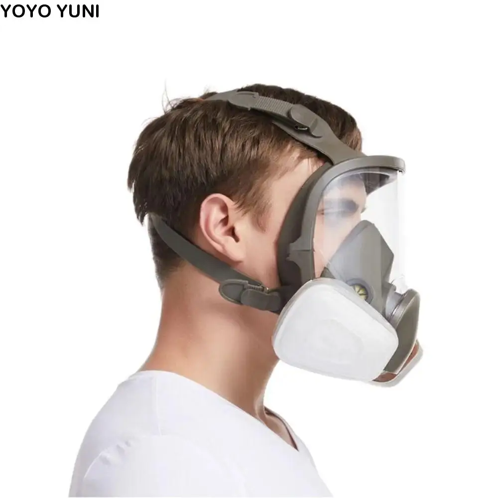 

7 In 1 Set Industrial Mask Silicone Mask Dust Filter Full Face Mask Large View Full Facepiece Safety Work Mask