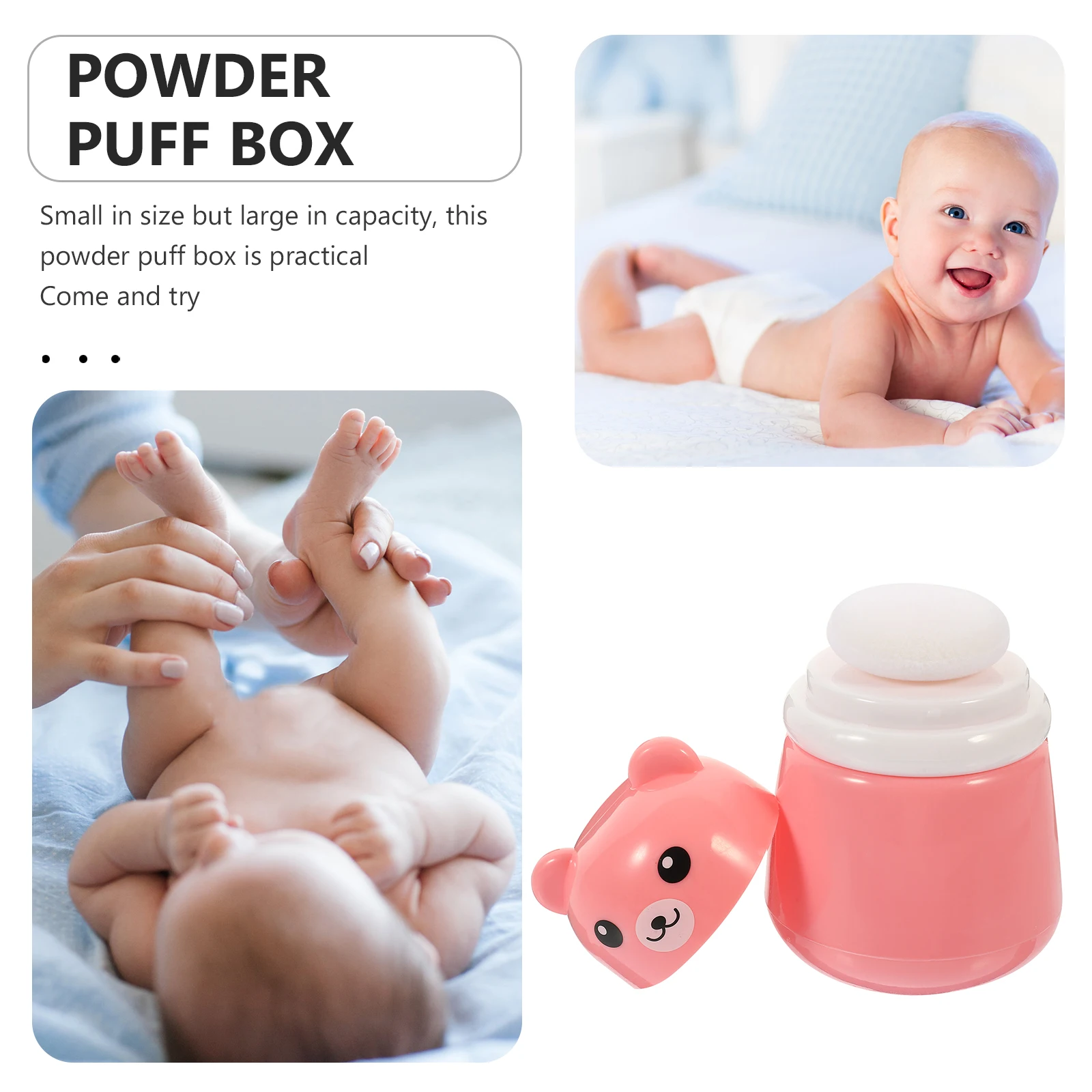 

Baby Puff Box Powder Holder Thing Travel Container Portable Synthetic Sponge Dusting Convenient Body Bottle