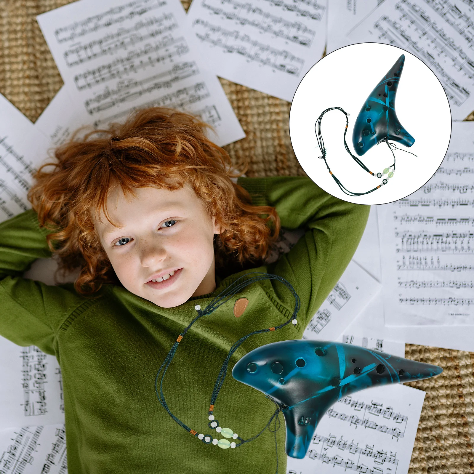 

Ocarina Traditional Instrument Practical Ethnic Portable Alto Blue Musical Supply Classical Beginners