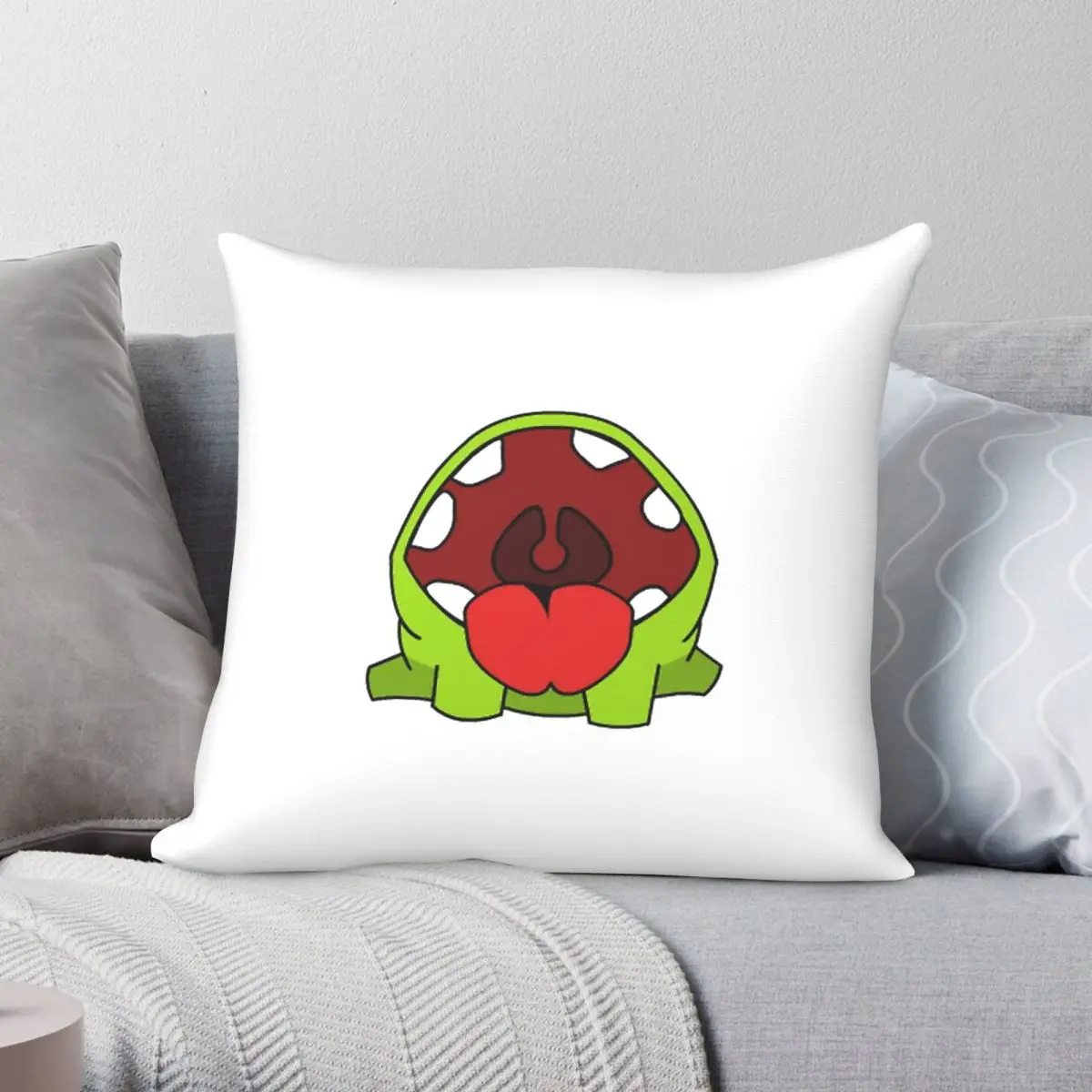 Cut The Rope Om Nom Square Pillowcase Polyester Linen Velvet Creative Zip Decor Throw Pillow Case Home