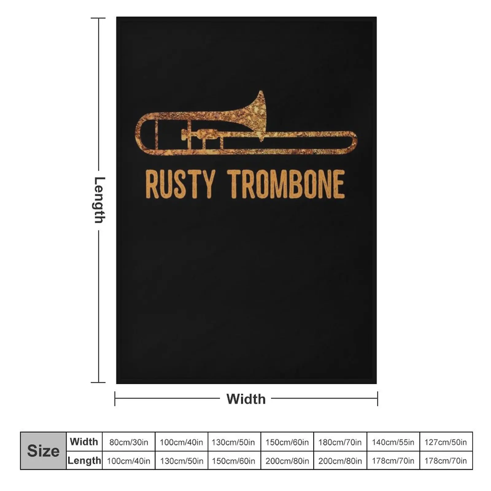 Rusty Trombone Throw Blanket Beach Quilt Decorative Beds Plaid Blankets