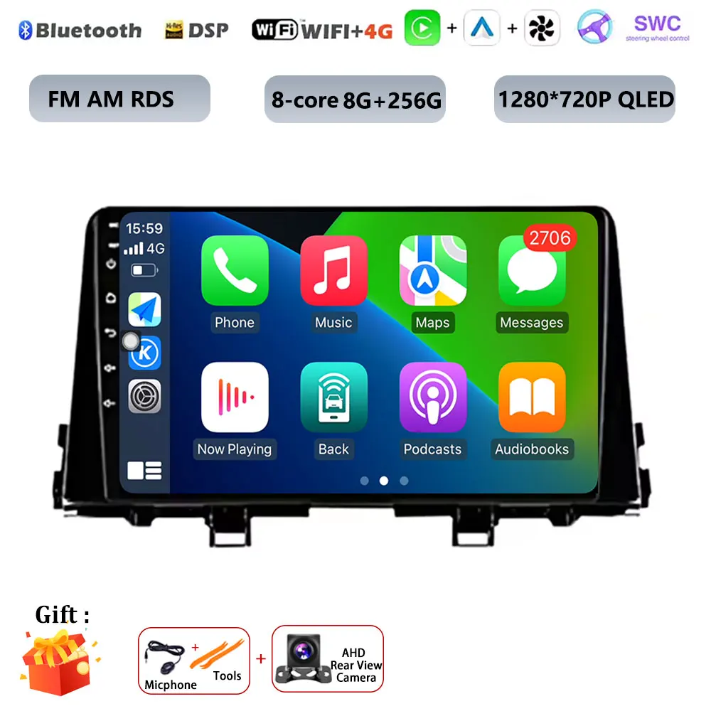 Android 16 WIFI + 4G LTE Carplay Auto Audio Radio Multimedia Video Player GPS DSP Voor KIA PICANTO ochtend 2017 2018 2019 2020