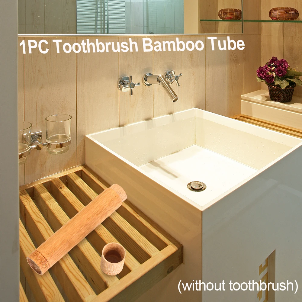Beauty &Health Eco Friendly Travel Accessories Toothbrush Case Portable Bamboo Tube Wooden Tools