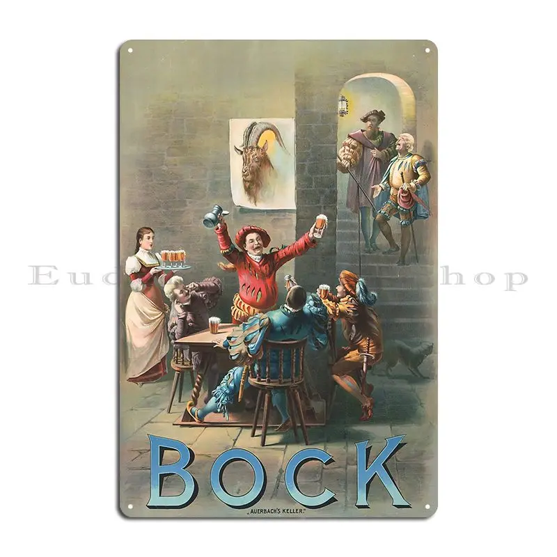 Vintage Bock Beer Poster Bock Auerbach S Keller Henry Jerome Schile Metal Sign Mural Printing Club Create Garage Tin Sign Poster