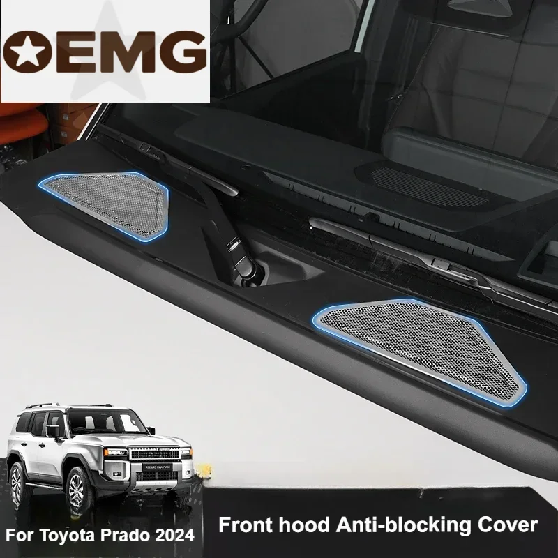 

Car Front Hood Anti-blocking Cover Stainless Steel Protector Sticker For Toyota Prado 2024 LC250 Exterior Decoration Accessories