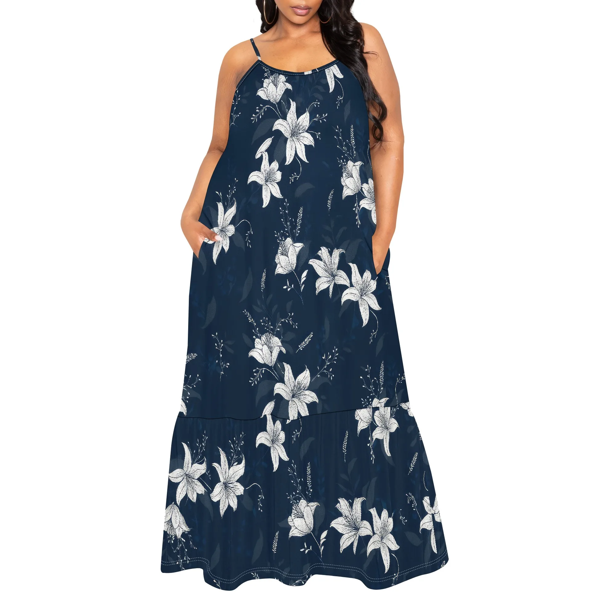 Hawaiian Dresses for Women Plus Size Sundress Luau Party Summer Curvy Maxi Tropical Boho Beach Dress