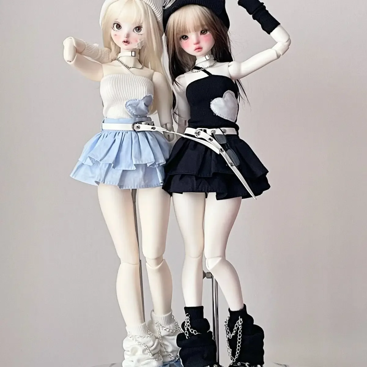 1/4 Doll's Clothes Suit for 45cm Bjd Doll Girl Toys Strapless+skirt+necklace+belt+sleeves+leg Covers Doll Accessories, No Doll