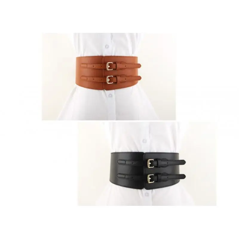 

ANYONGZU Brand Black Belt Wide Matching Coat Accessories Seal Women Outer Wear Loosening Suit Skirt Waistband Loop All match