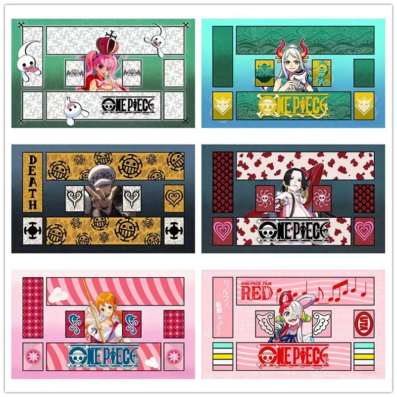 Игровой коврик для карт 60*35*0.2см по аниме One Piece OPCG, новая серия: Перона, Ямато, Нами, Ута, Боа Хэнкок, Лоу. Коллекционные подарки и игрушки.