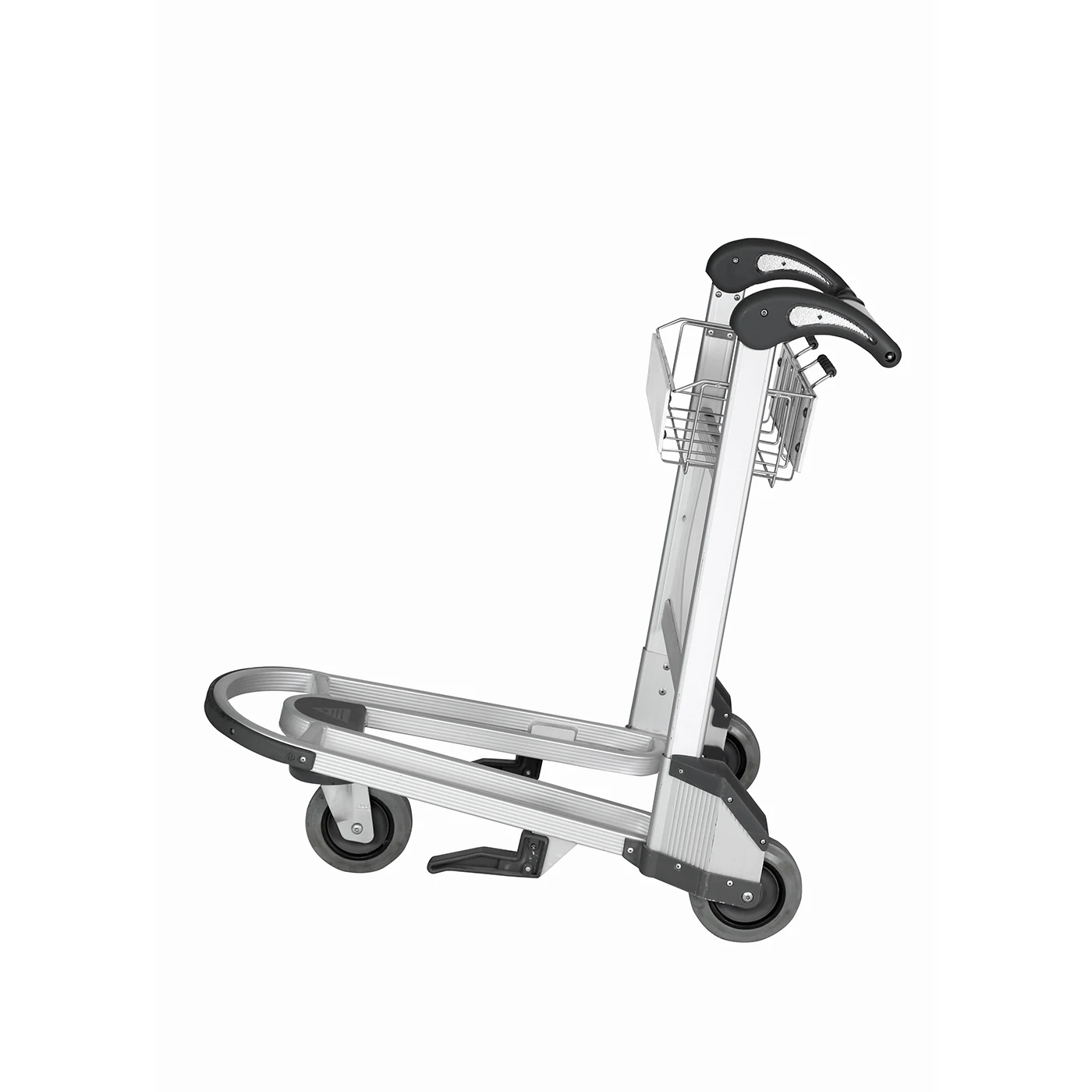 Four-wheel Aluminum Alloy Airport Luggage Trolley With Handbrake, Durable Trolley And Handcart