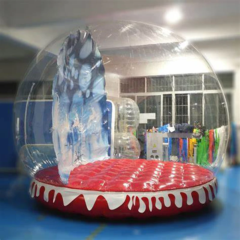 

Customized clear Human Size Inflatable Snow Globe Bouncy Castle Christmas Snow Globes Blower