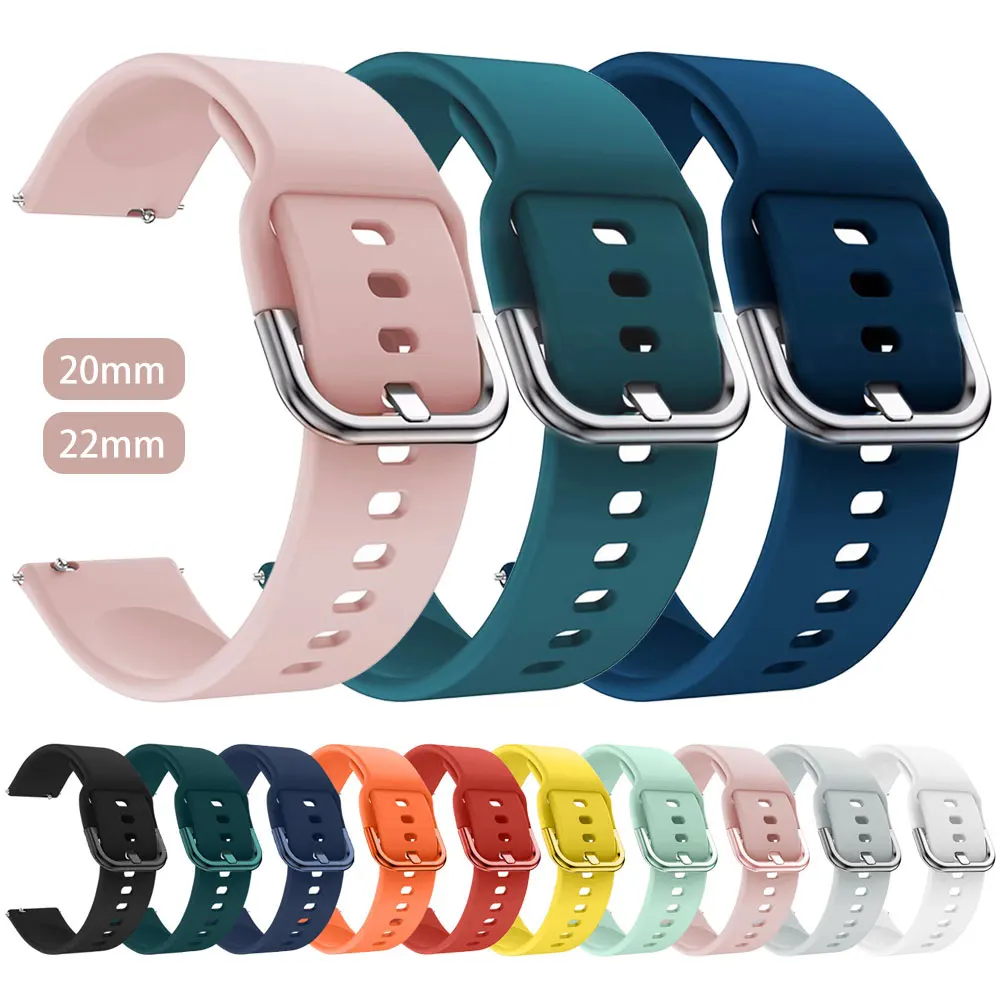 Pasek 20mm/22mm do zegarka Amazfit GTS/2/2e/3/4 GTS2 Mini/GTR 4/3/Pro/47mm/GTR2/2e/stratos 2/3 silikonowa bransoletka Amazfit bip pasek