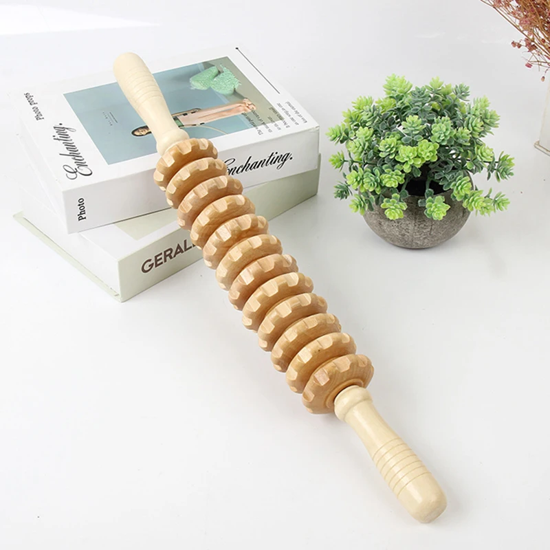 Wooden Roller Stick Massage Gear Drainage Body Shaping Trigger Stick to Reduce Fat Slimming Stick Massager