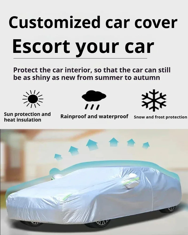 Car Cover Full Exterior Black Auto Cover Sunshade Dustproof Protection With Reflective Strips Universal for Hatchback Sedan SUV