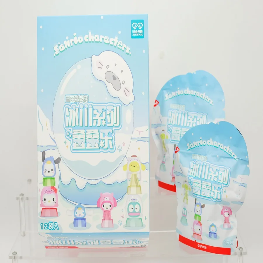 Genuino nuevo Original Sanrio familia Glacier serie bolsa ciega Hello Kitty My Melody Pochacco Anime dibujos animados regalo de cumpleaños juguetes para niños