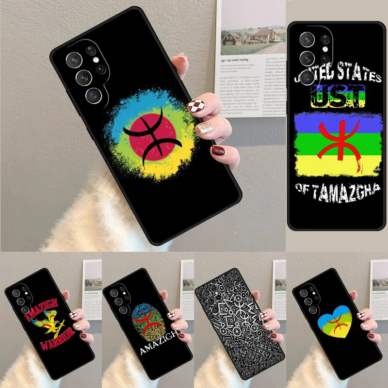 Amazigh Flag phone case Cover For Samsung Galaxy S24 Ultra S21 S22 Ultra S8 S9 S10E Note 10 Plus Note 20 FE S23