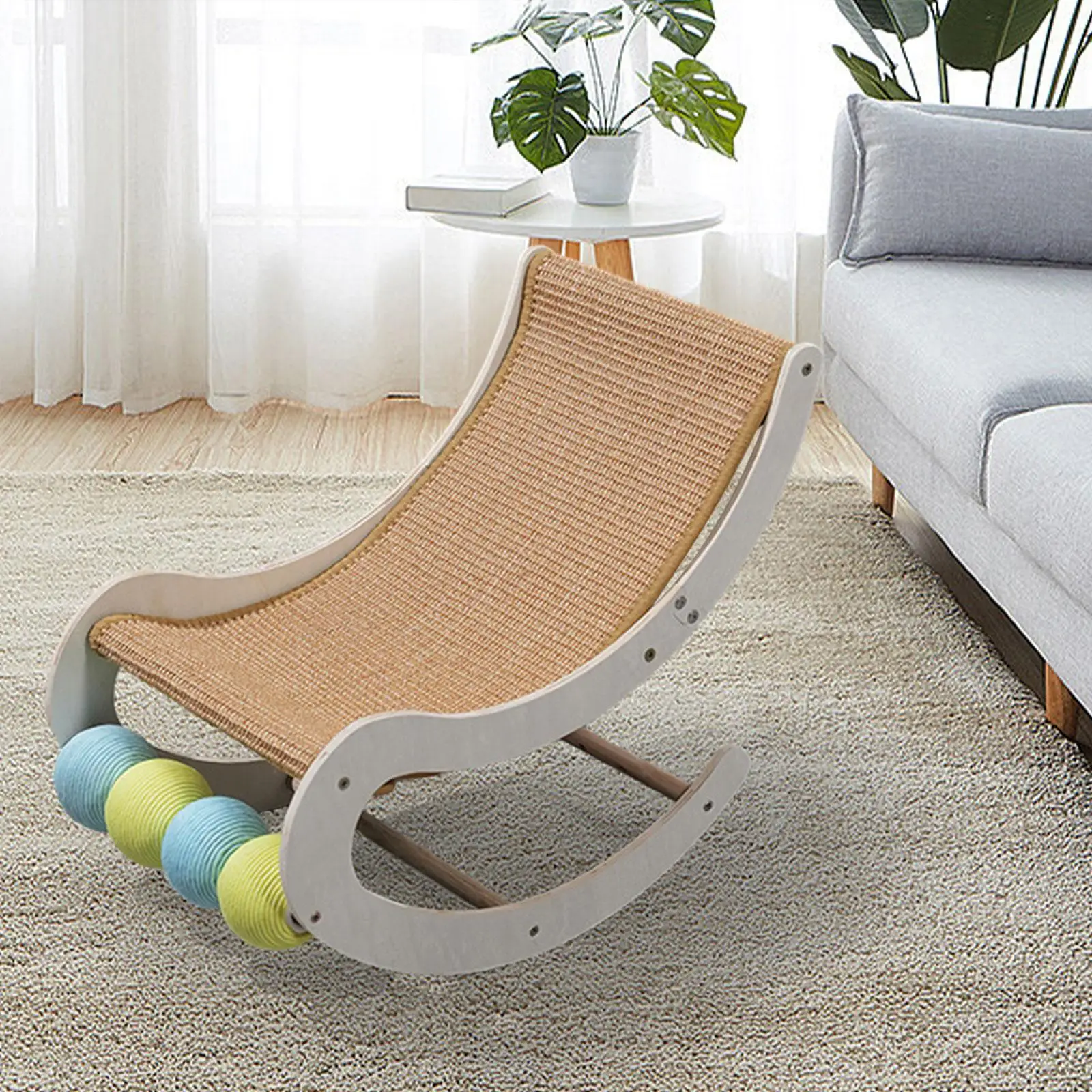 Cat Hammock Bed Cat Scratcher Cat Rocking Chair Sleep Supplies Furniture Protector Kitty Swing Chair Cat Lounge Chair , Brown