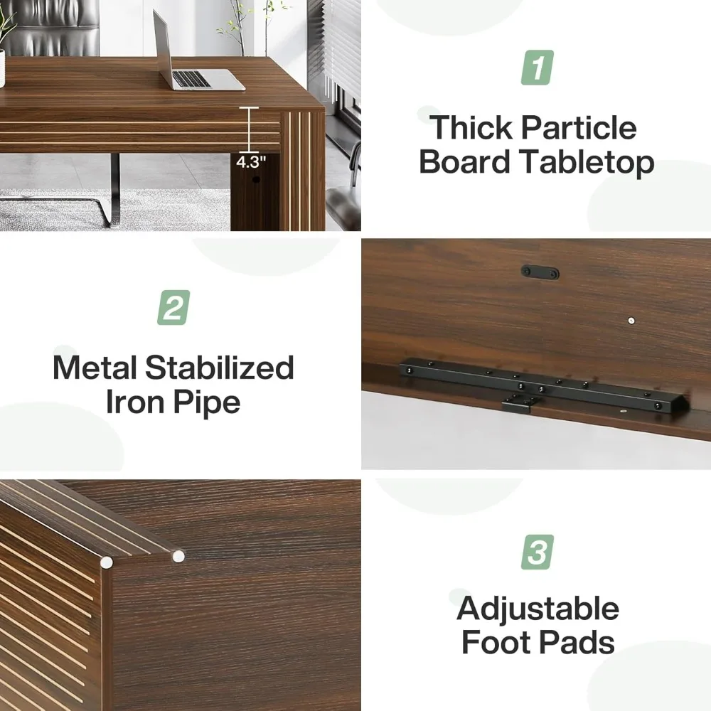 6.5FT Conference Table, 78.74" L x 27.5" W Rectangular Meeting Table with Heavy Duty Legs, Modern Seminar Boardroom Table for O