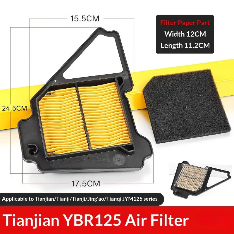 【MO】Air Filter For YBR 125 JYM 125 YBR125 YBR125ED JYM125 YB 125 Z YB125 2008 Accessories Cleaner Air Element Cleaner