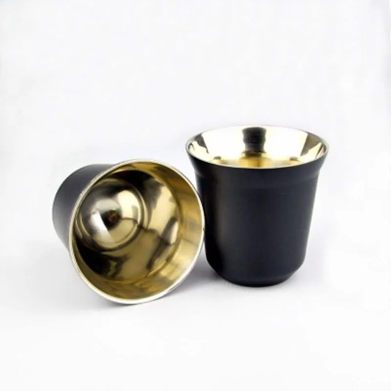 2 uds tazas Nespresso Espresso italiano de acero inoxidable café Nescafé doble pared termo cápsula taza de café taza de café 2020